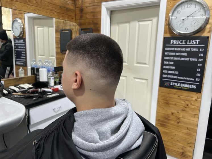 Buzz cut with a faded back