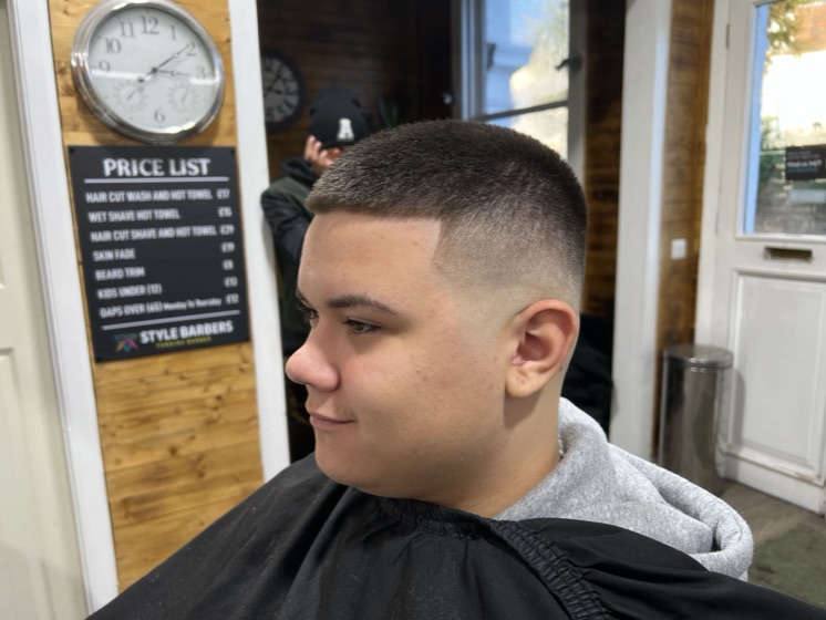 Crop fade, side profile