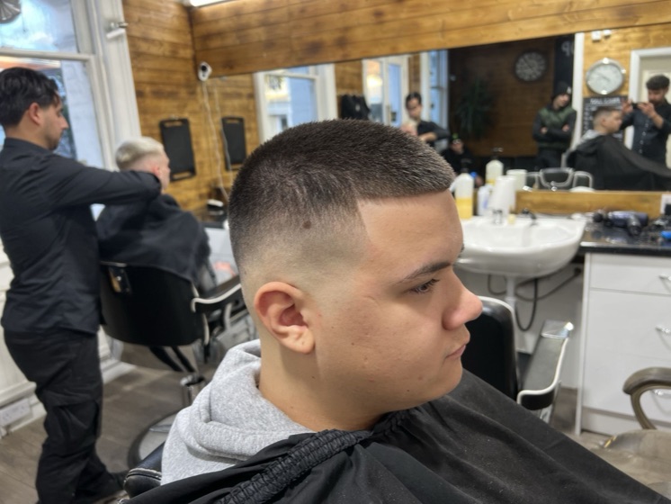 Cropped cut, faded sides
